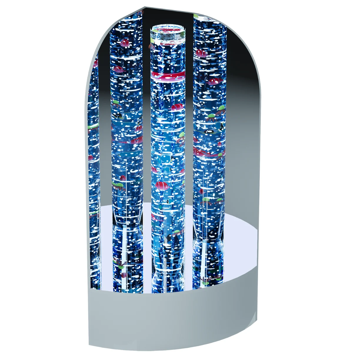 5ft Bubble Tube with Mirror and Reflective Corner Base