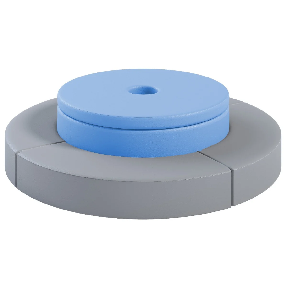 Round Blue Platform Base with Grey Seating
