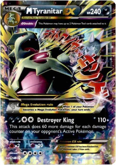 Pokemon Trading Card Game XY Ancient Origins Ultra Rare M Tyranitar EX #43