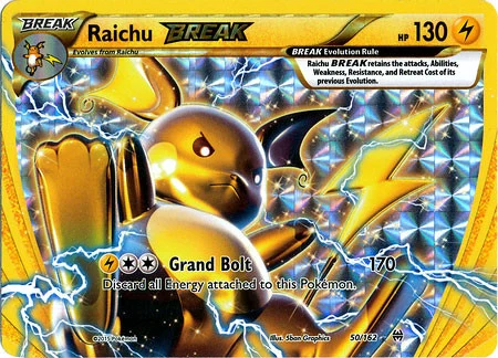 Pokemon Trading Card Game XY BREAKthrough Rare BREAK Raichu BREAK #50 [Lightly Played]