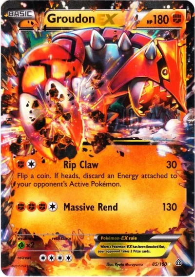 Pokemon X & Y Primal Clash Ultra Rare Groudon EX #85 [Lightly Played]