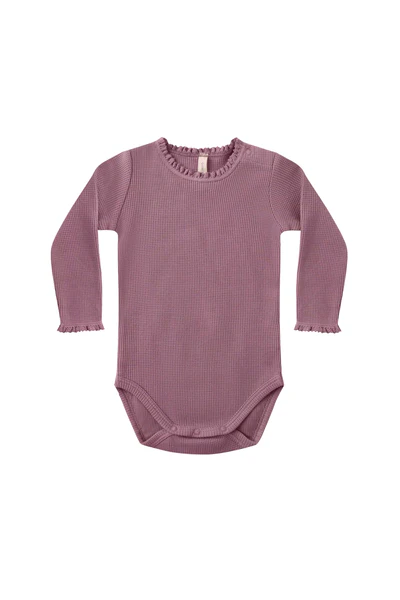Waffle Long Sleeve Onesie (Mulberry)