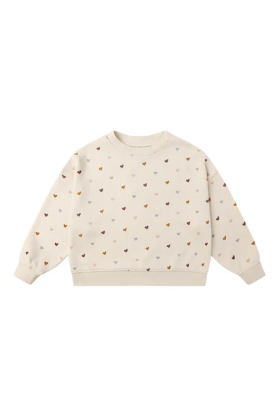 Boxy Pullover Sweatshirt (Hearts)