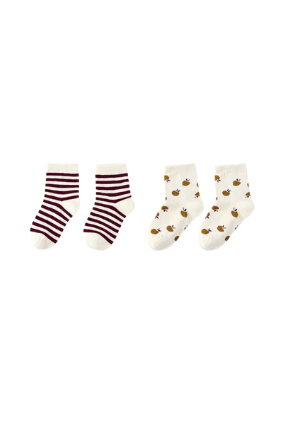 Jacquard Sock Set (Burgundy/Apple)