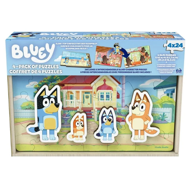 Bluey 4-Pack of Wooden Puzzles