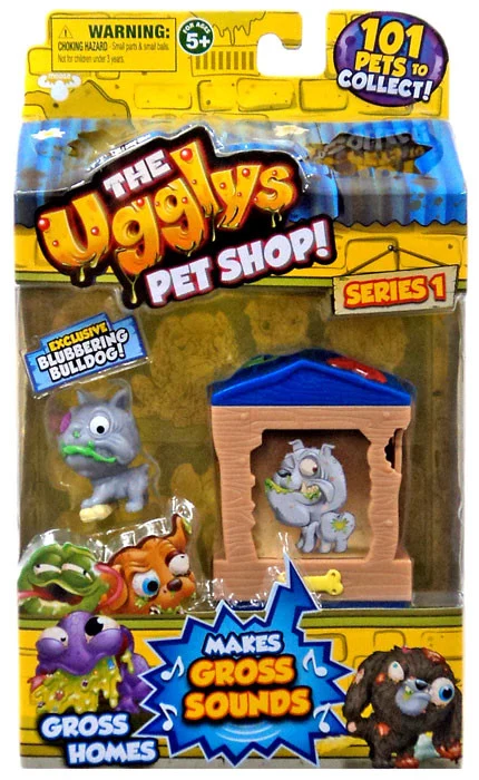 The Ugglys Pet Shop Gross Homes Series 1 Blubbering Bulldog Mini Figure Pack