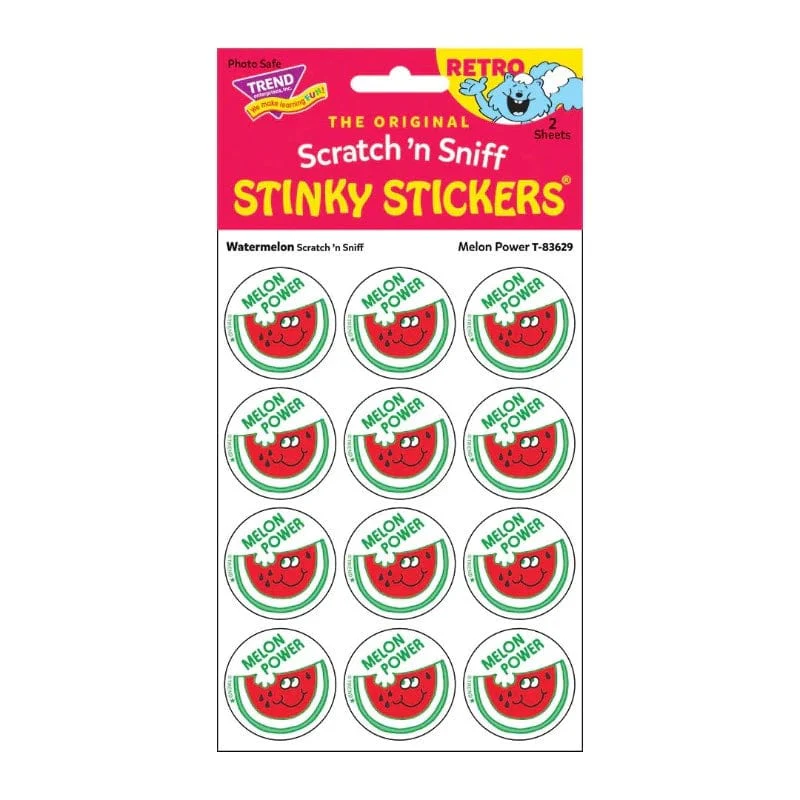 Scratch & Sniff Stickers - Melon Power (Watermelon Scent)