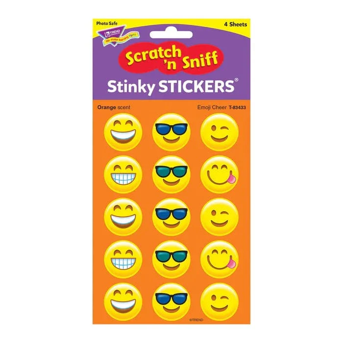 Scratch & Sniff Stickers - Emoji Cheer (Orange Scent)