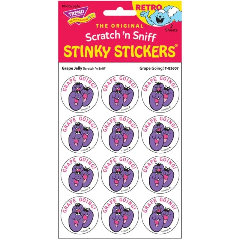Scratch & Sniff Stickers - Grape Going! (Grape Jelly Scent)