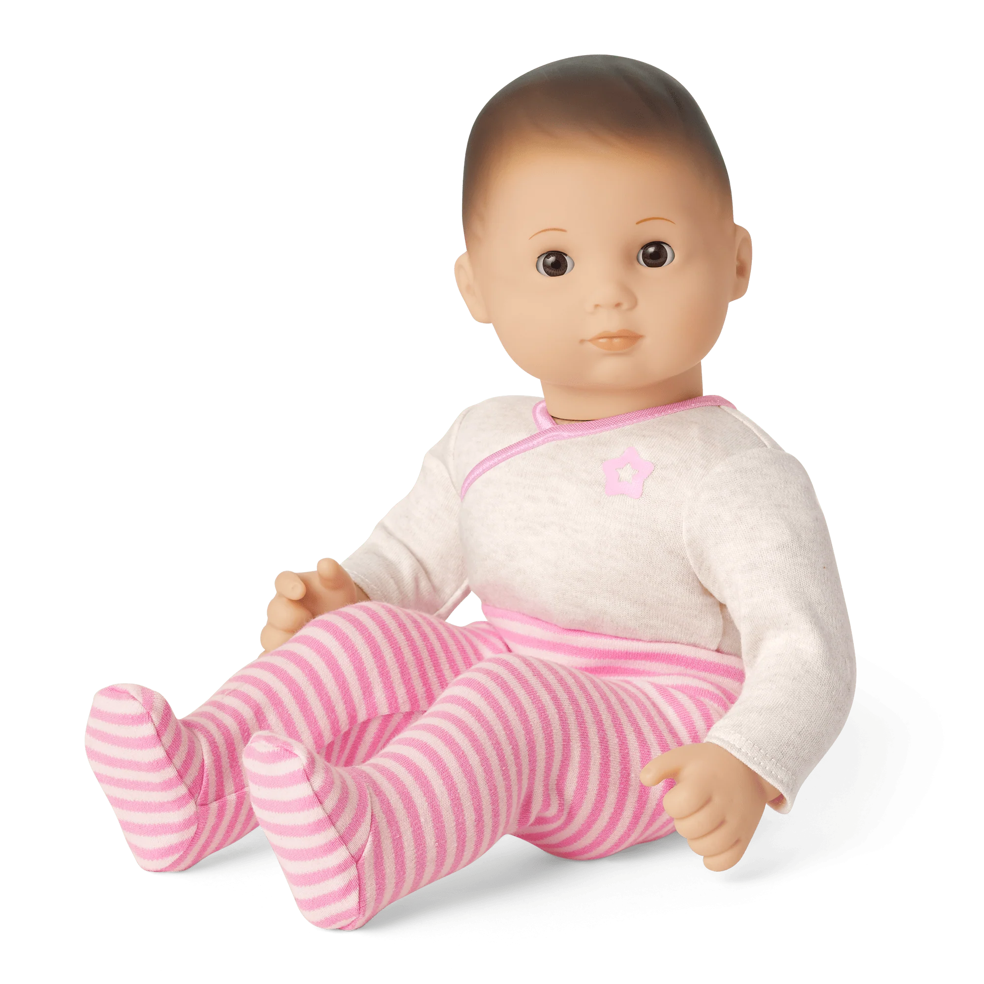 Bitty Baby Doll #2 with brown hair in Pretty Pink